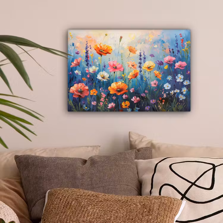 Canvas schilderij - Bloemen - Natuur - Waterverf - Kunst — 2