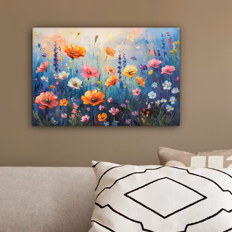 Canvas schilderij - Bloemen - Natuur - Waterverf - Kunst — 3