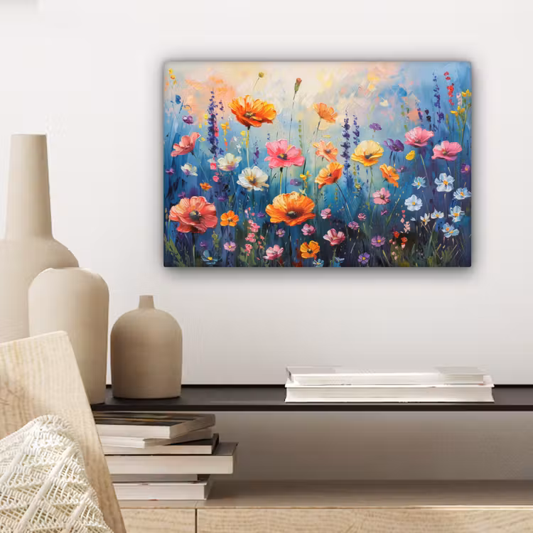 Canvas schilderij - Bloemen - Natuur - Waterverf - Kunst — 5