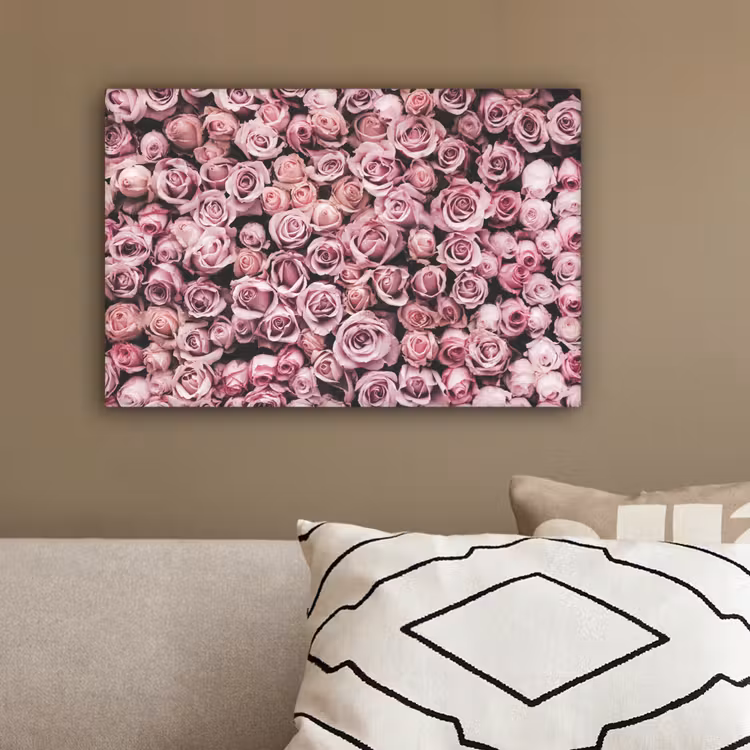 Canvas schilderij - Bloemen - Rozen - Natuur - Roze - Botanisch — 3