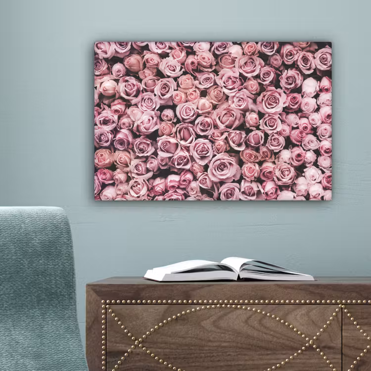 Canvas schilderij - Bloemen - Rozen - Natuur - Roze - Botanisch — 4