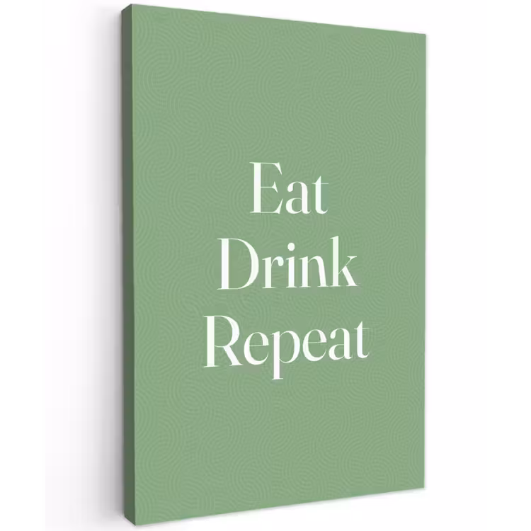 Canvas schilderij - Eten - Drinken - Tekst - Mintgroen — 1