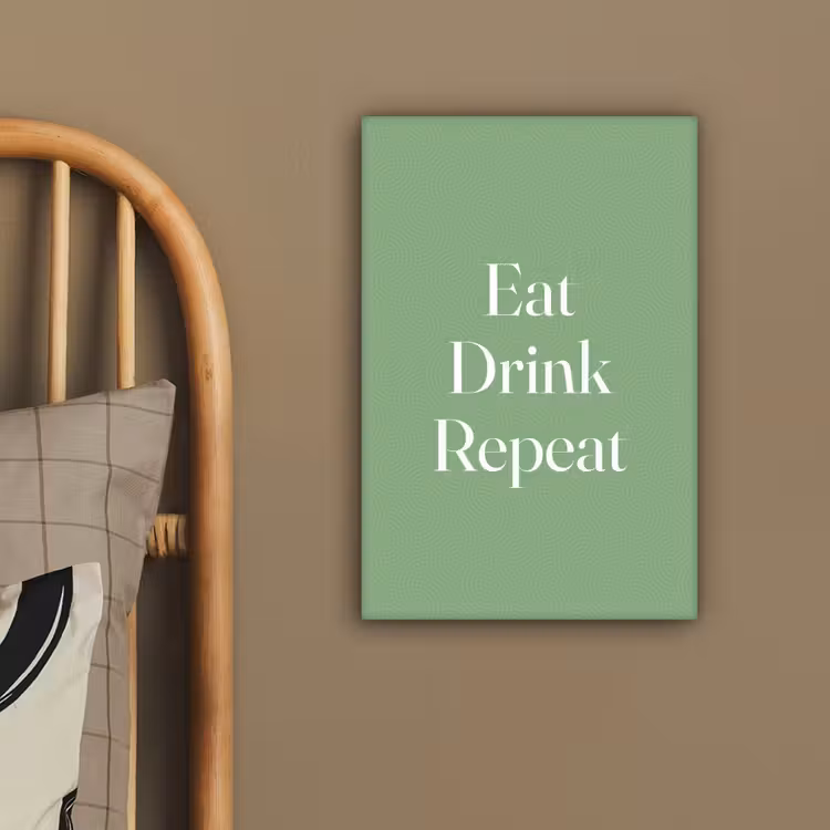 Canvas schilderij - Eten - Drinken - Tekst - Mintgroen — 3