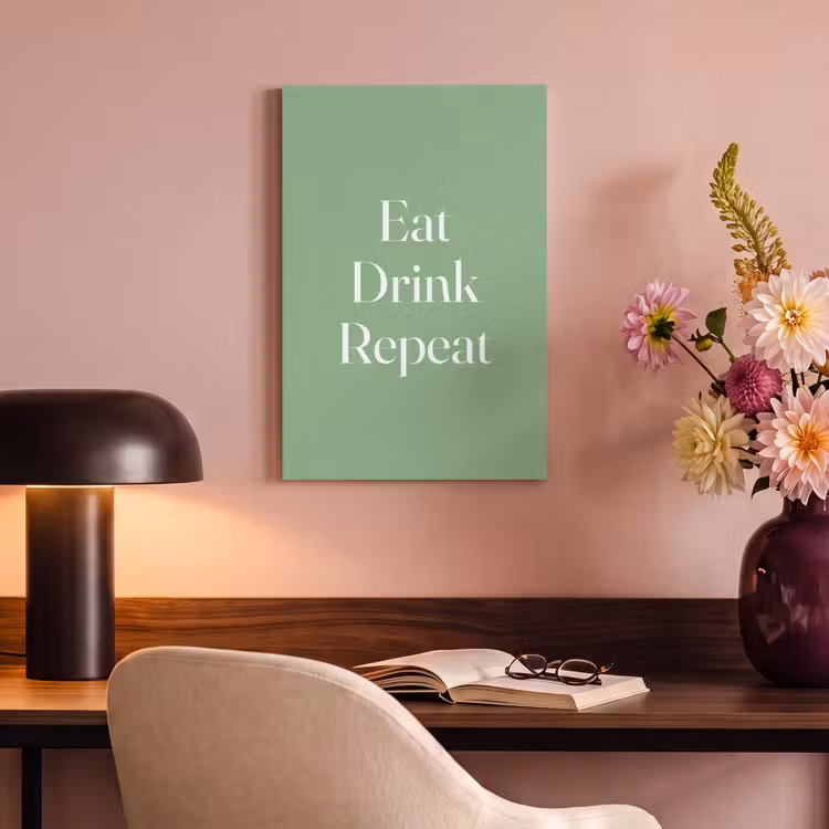 Canvas schilderij - Eten - Drinken - Tekst - Mintgroen — 4