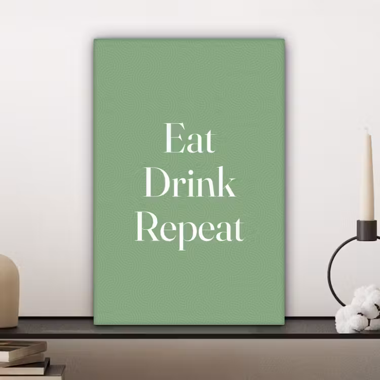 Canvas schilderij - Eten - Drinken - Tekst - Mintgroen — 5