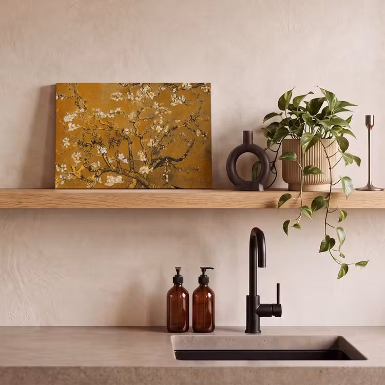 Canvas schilderij - Amandelbloesem - Kunst - Van Gogh - Goud — 3