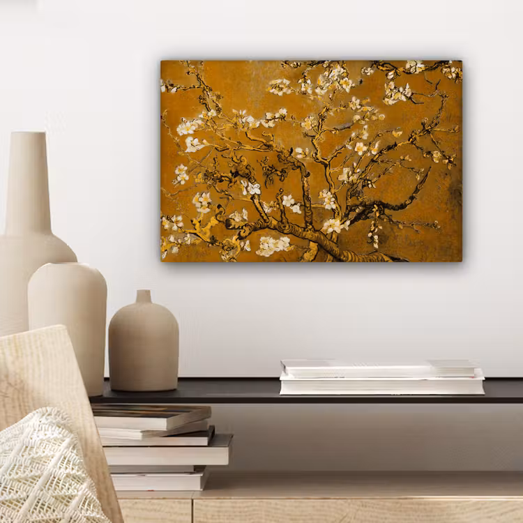 Canvas schilderij - Amandelbloesem - Kunst - Van Gogh - Goud — 5