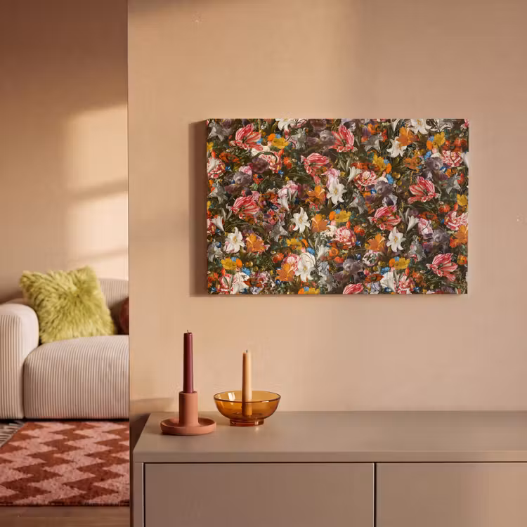 Canvas schilderij - Bloemen - Vlinder - Design - Kunst - Abstract - Schilderij - Oude meesters — 2