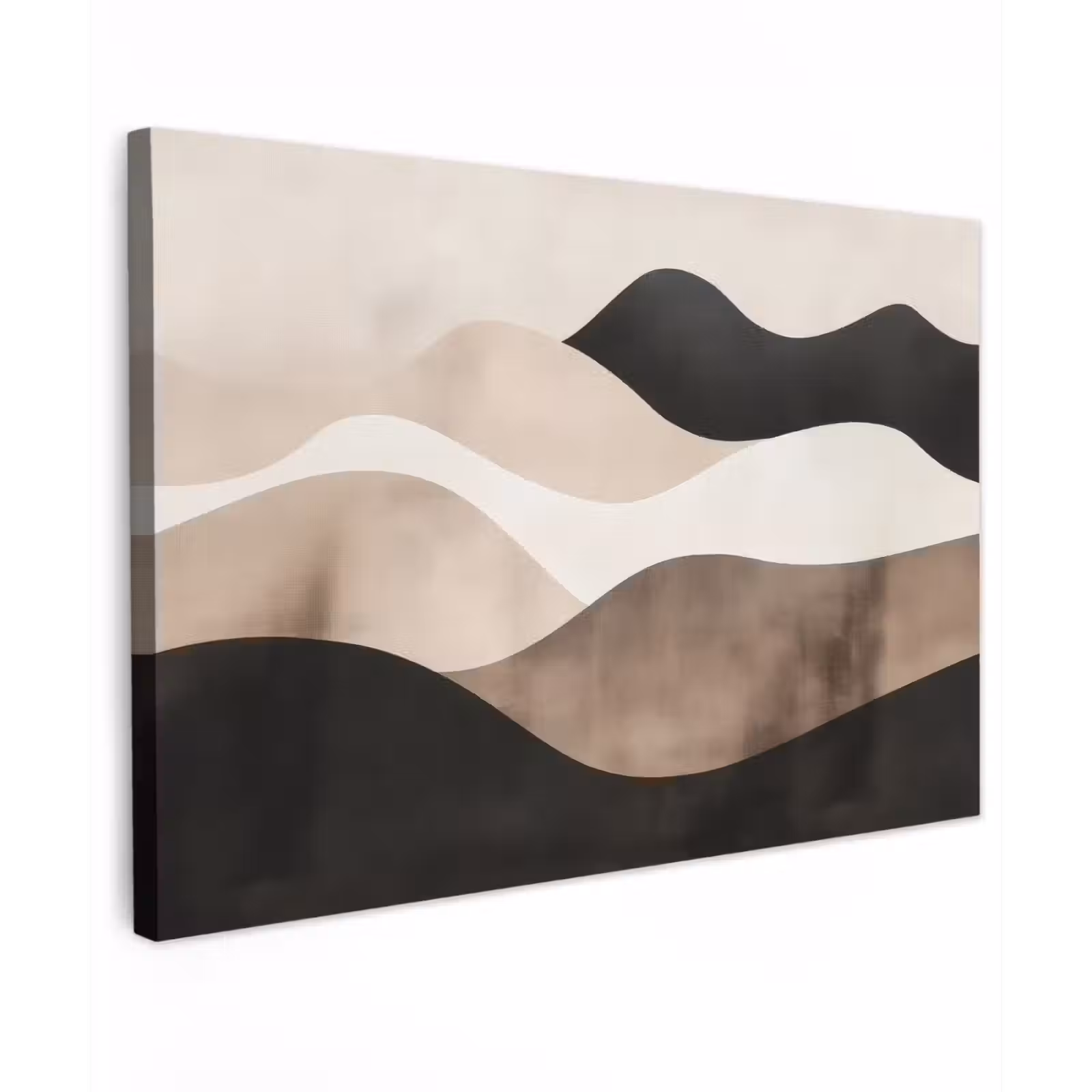 Canvas schilderij - Abstract - Landschap - Golven - Crèmekleur — 1