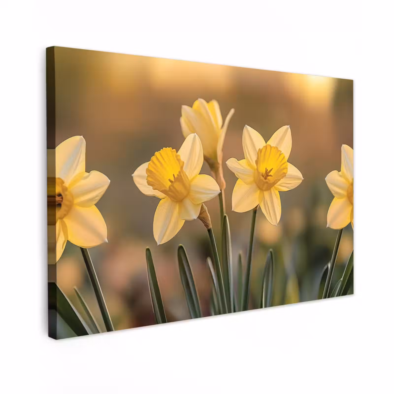 Canvas schilderij - Bloemen - Geel - Wazig — 1