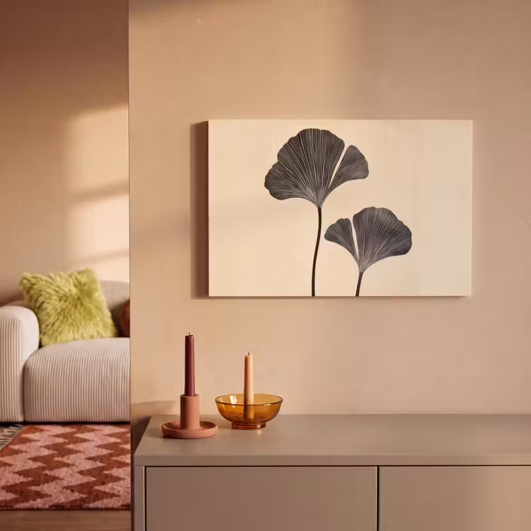 Canvas schilderij - Bladeren - Minimalistisch - Zwart — 2