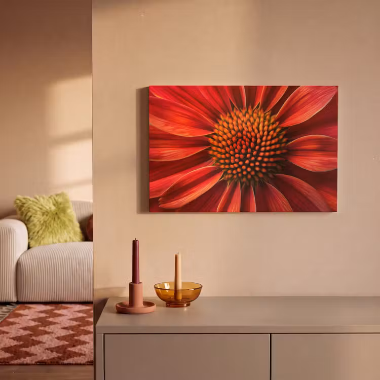 Canvas schilderij - Close up - Bloem- Rood — 2