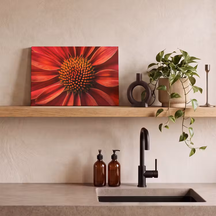 Canvas schilderij - Close up - Bloem- Rood — 3