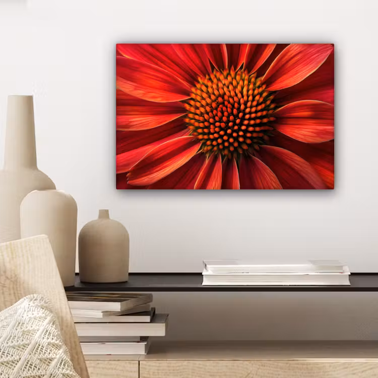 Canvas schilderij - Close up - Bloem- Rood — 5