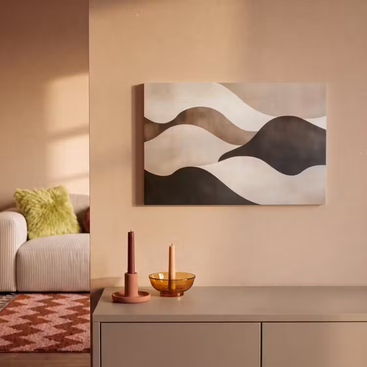 Canvas schilderij - Golven - Abstract - Beige — 2
