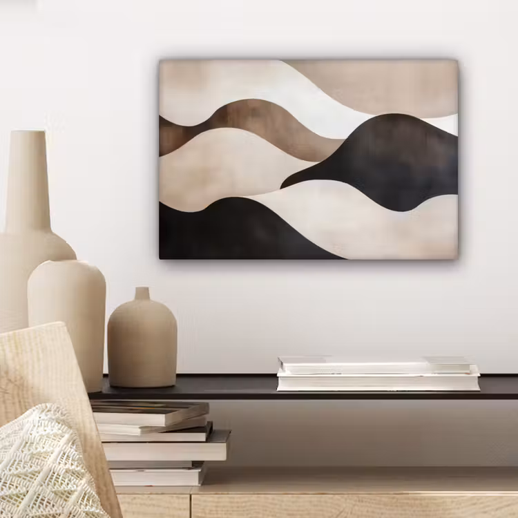Canvas schilderij - Golven - Abstract - Beige — 5