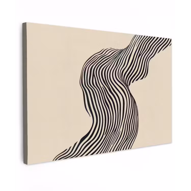 Canvas schilderij - Golvend - Lijnen - Abstract - Silhouet — 1
