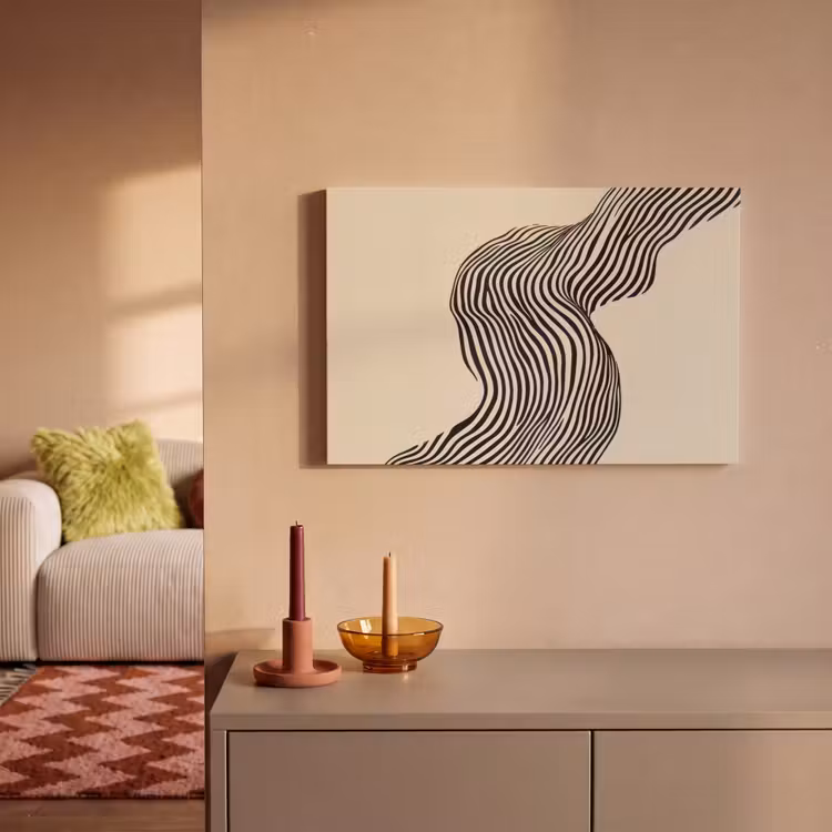 Canvas schilderij - Golvend - Lijnen - Abstract - Silhouet — 2