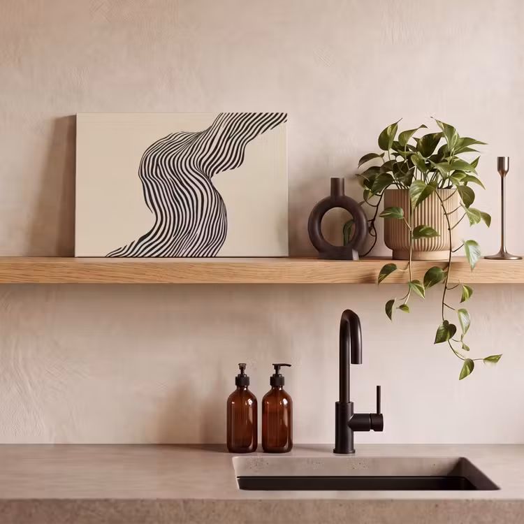 Canvas schilderij - Golvend - Lijnen - Abstract - Silhouet — 3
