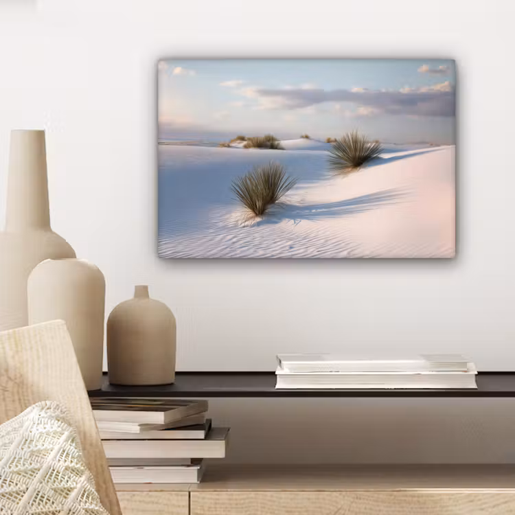 Canvas schilderij - Duinen - Gras - Wolken - Beige — 5