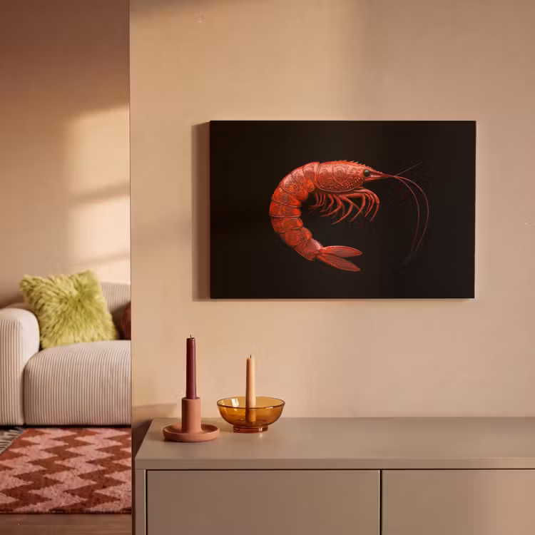 Canvas schilderij - Garnaal - Rood - Dieren — 2
