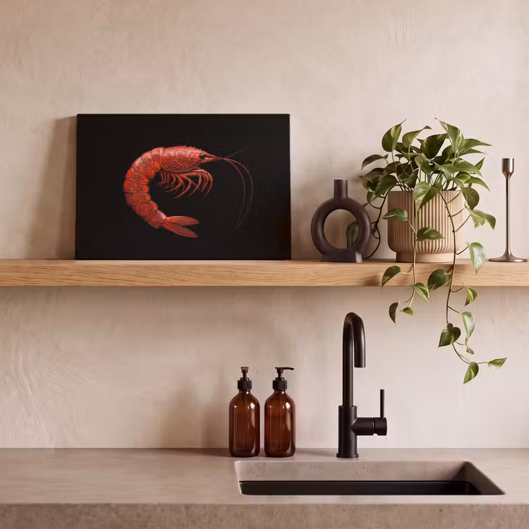 Canvas schilderij - Garnaal - Rood - Dieren — 3