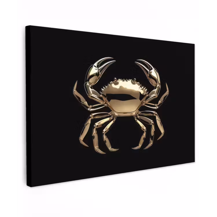 Canvas schilderij - Goud - Krab - Dieren - Zwart — 1
