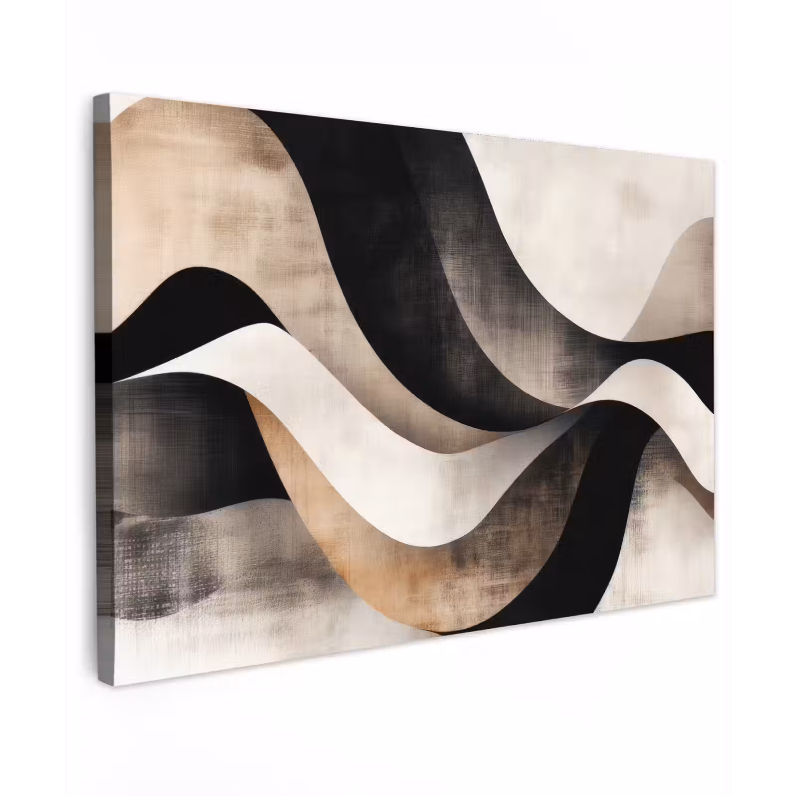 Canvas schilderij - Abstract - Golven - Zwart - Verweerd — 1
