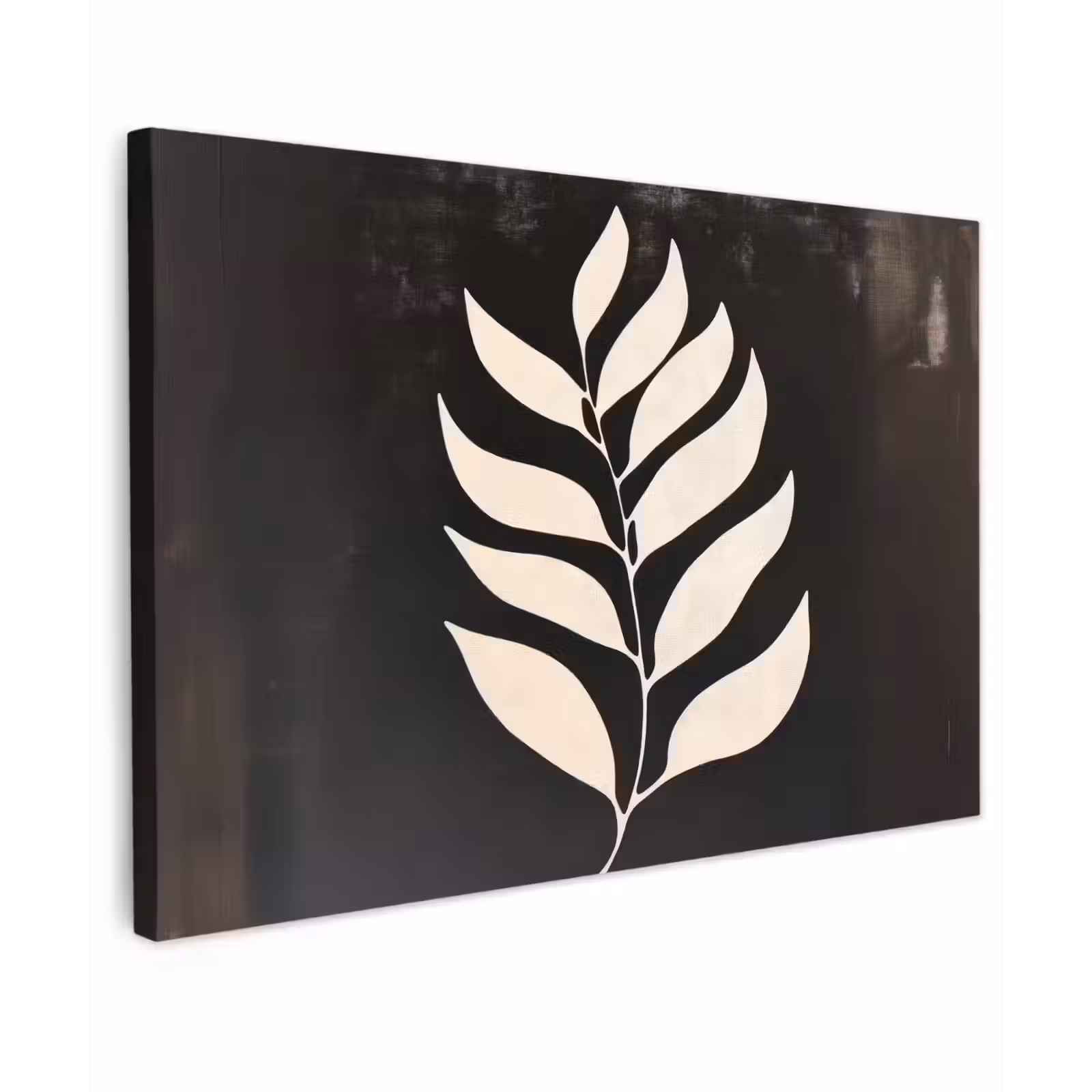 Canvas schilderij - Blad - Wit - Minimalistisch — 1