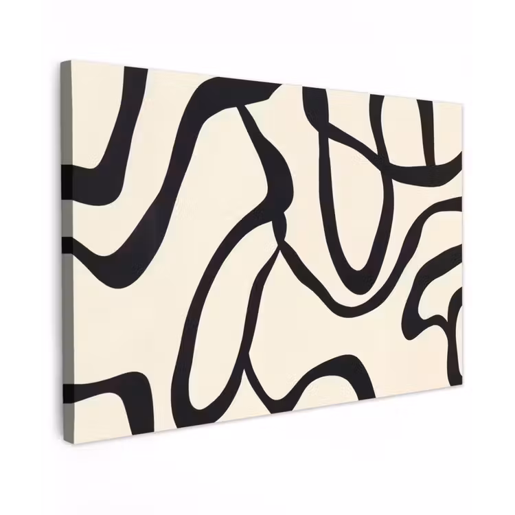 Canvas schilderij - Abstract - Lijnen - Modern - Beige — 1
