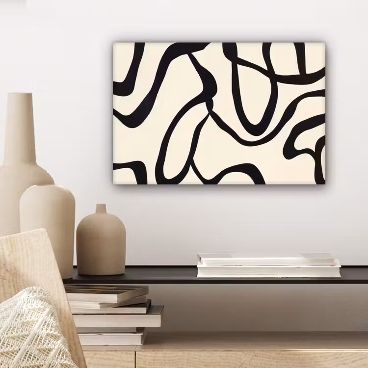 Canvas schilderij - Abstract - Lijnen - Modern - Beige — 5