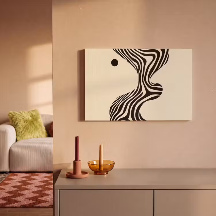 Canvas schilderij - Beige - Lijnen - Golvend - Abstract — 2