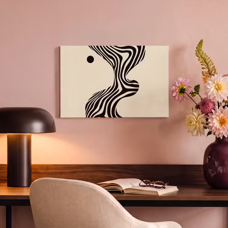 Canvas schilderij - Beige - Lijnen - Golvend - Abstract — 4