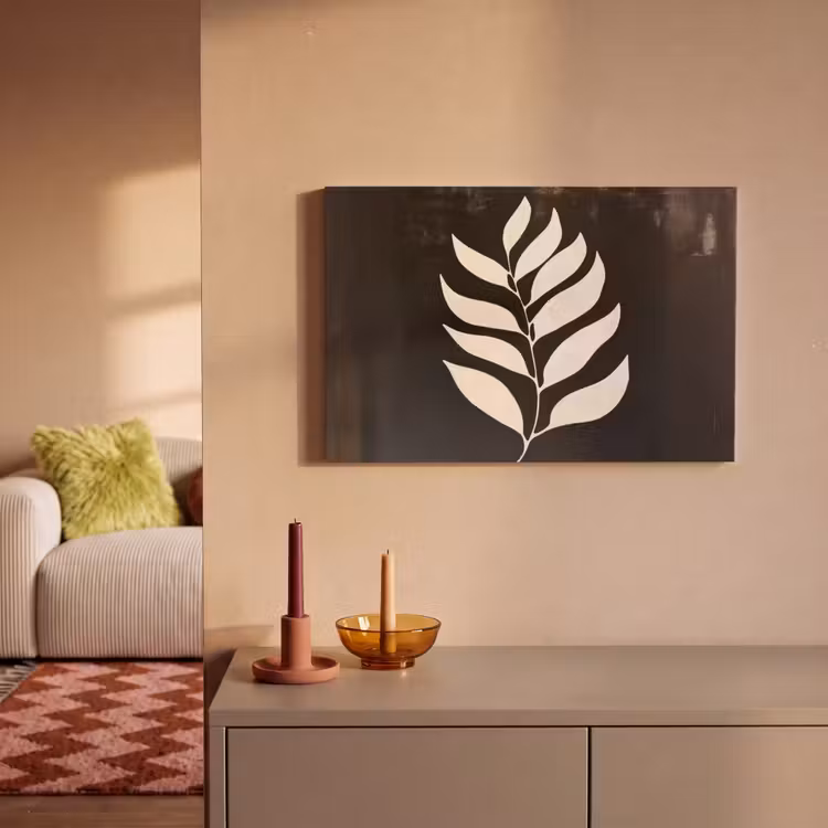 Canvas schilderij - Blad - Wit - Minimalistisch — 2