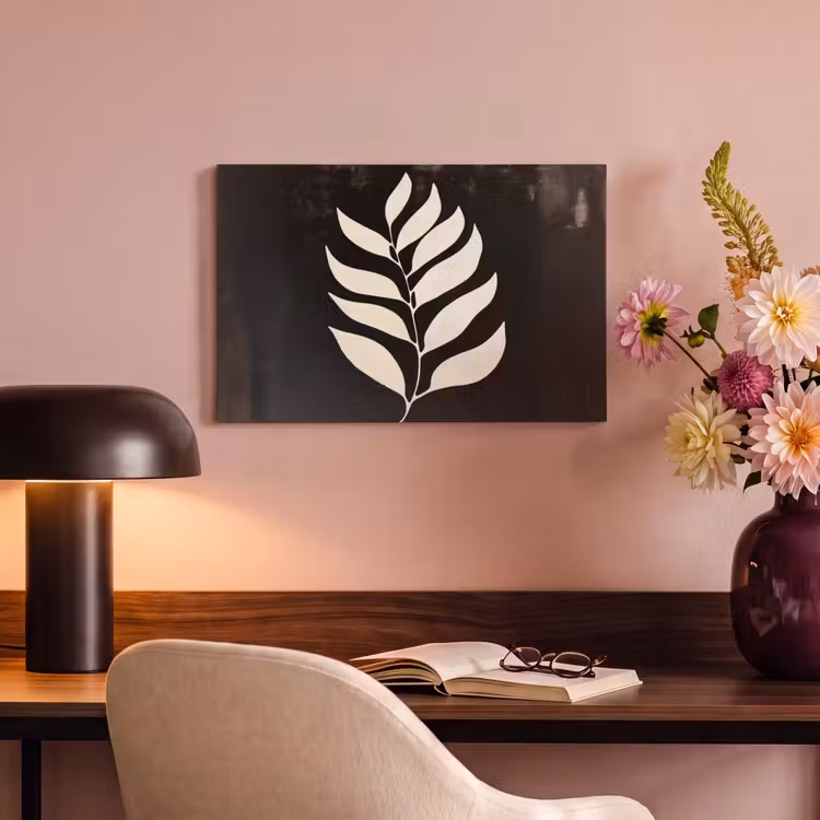Canvas schilderij - Blad - Wit - Minimalistisch — 4