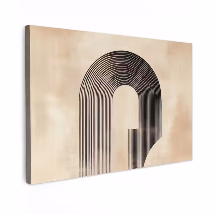 Canvas schilderij - Boog - Strepen - Minimalistisch - Zwart — 1