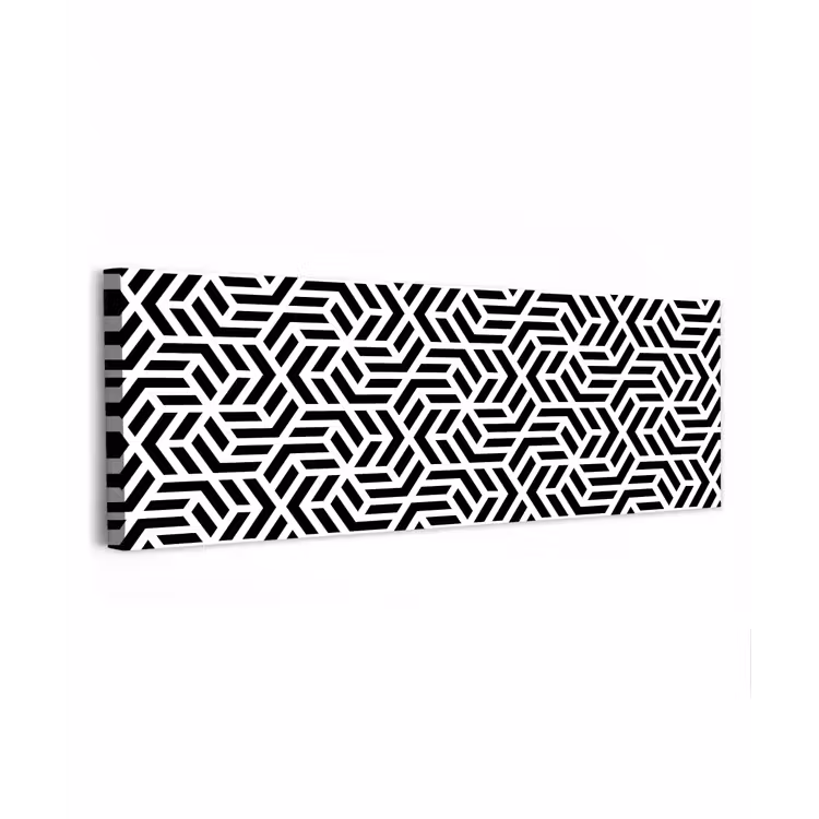 Canvas schilderij - Design - Geometrie - Patroon - Zwart - Wit — 1