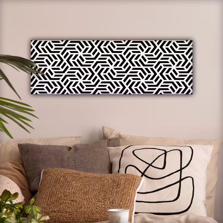 Canvas schilderij - Design - Geometrie - Patroon - Zwart - Wit — 2