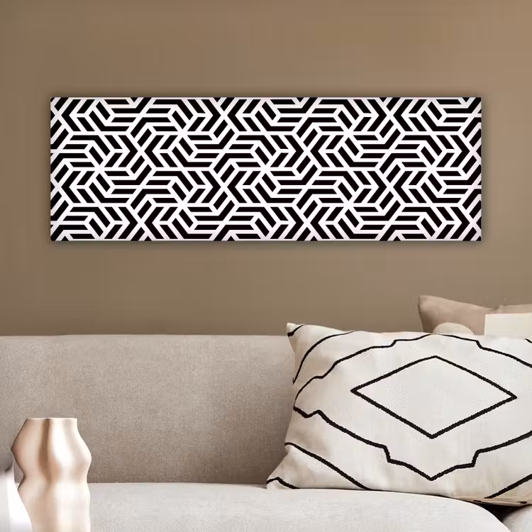 Canvas schilderij - Design - Geometrie - Patroon - Zwart - Wit — 3