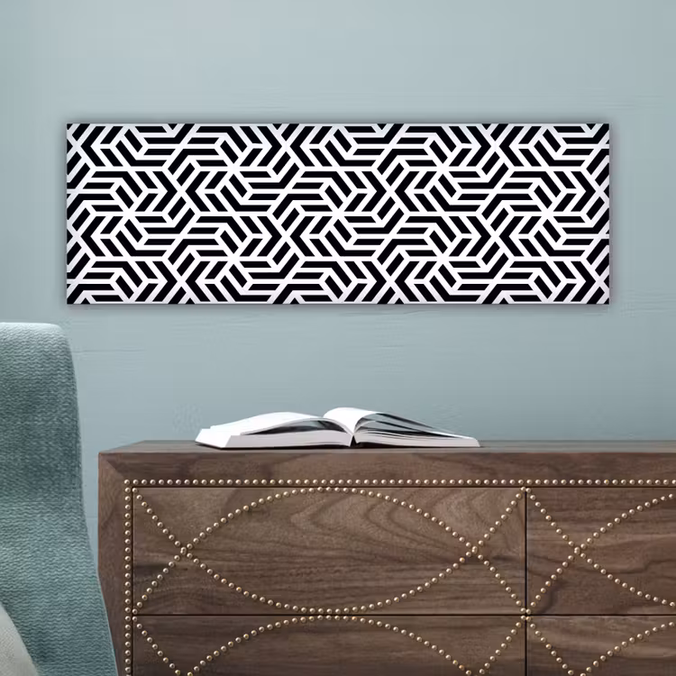 Canvas schilderij - Design - Geometrie - Patroon - Zwart - Wit — 4