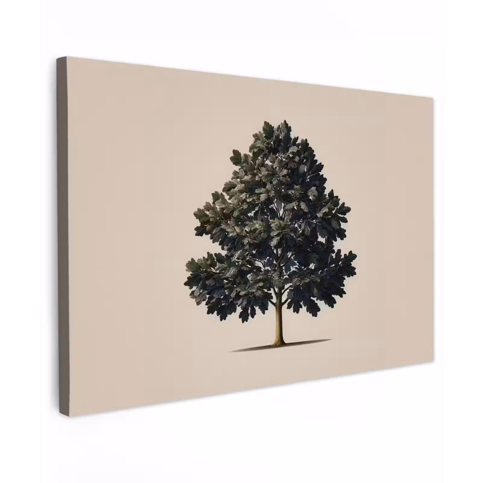 Canvas schilderij - Eikenboom - Schaduw - Egaal — 1