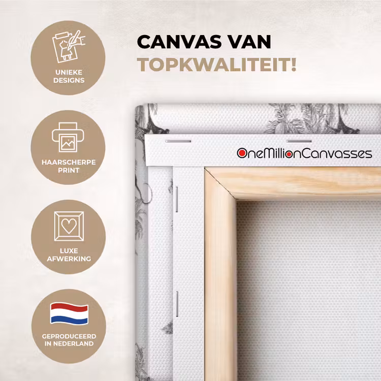 Canvas schilderij - Aap - Oerwoud - Grijs — 1