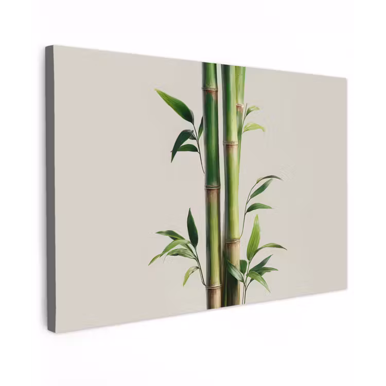 Canvas schilderij - Bamboestengels - Sierlijk - Groen — 1