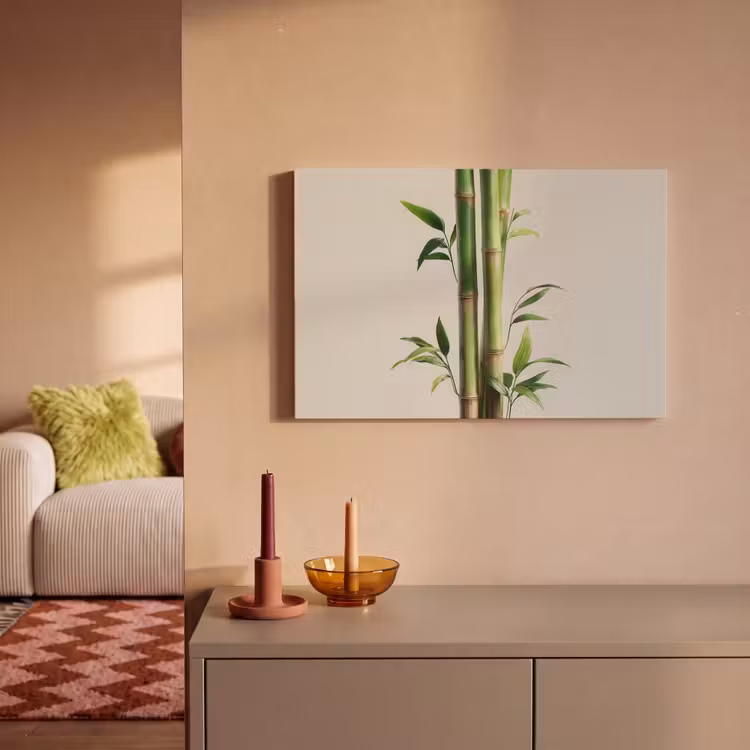 Canvas schilderij - Bamboestengels - Sierlijk - Groen — 2