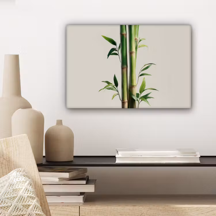 Canvas schilderij - Bamboestengels - Sierlijk - Groen — 5