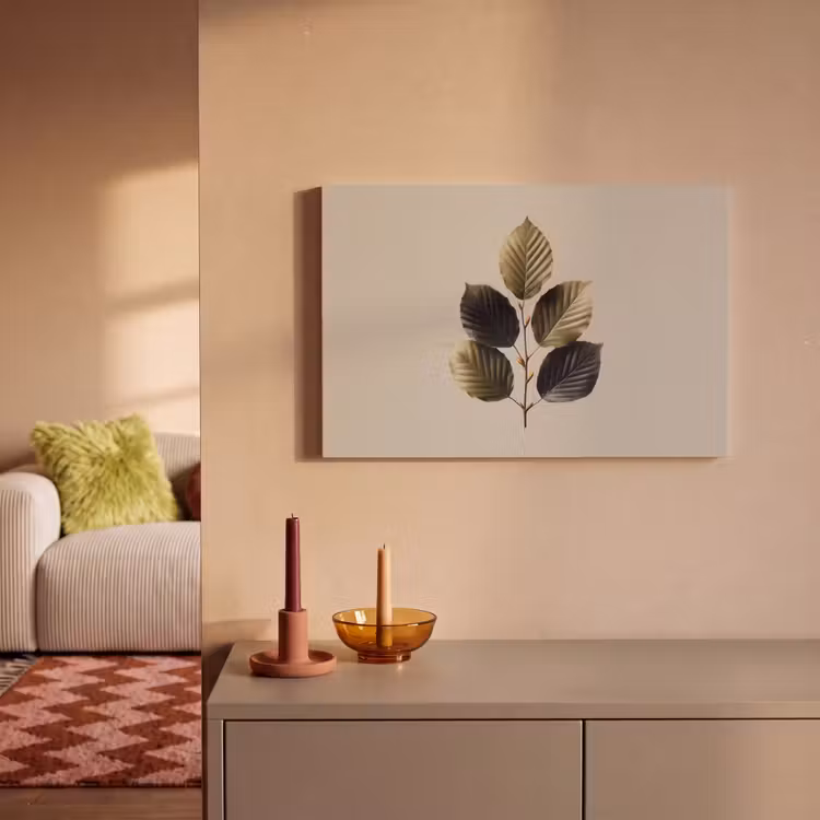 Canvas schilderij - Beukenbladeren - Bruin - Groen - neutraal — 2