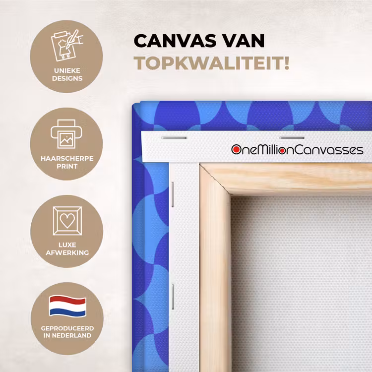 Canvas schilderij - Blauw - Maanvlakken - Patroon — 1