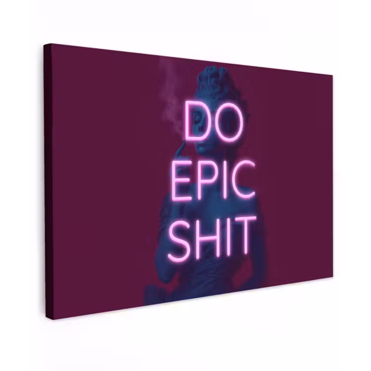 Canvas schilderij - Buste - Neon - LED - Letters — 1