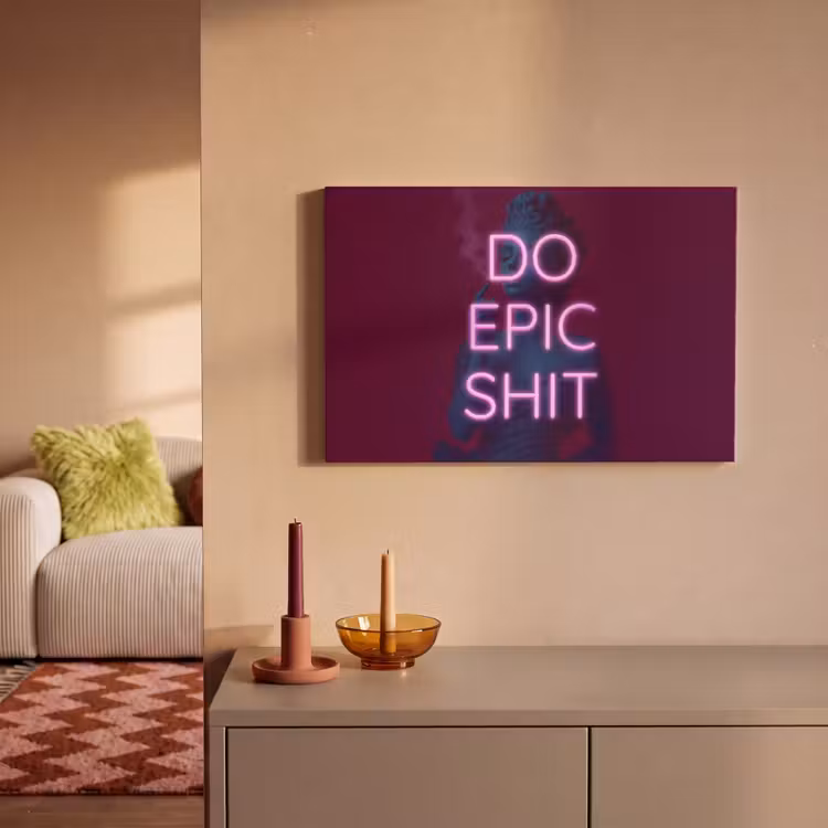 Canvas schilderij - Buste - Neon - LED - Letters — 2