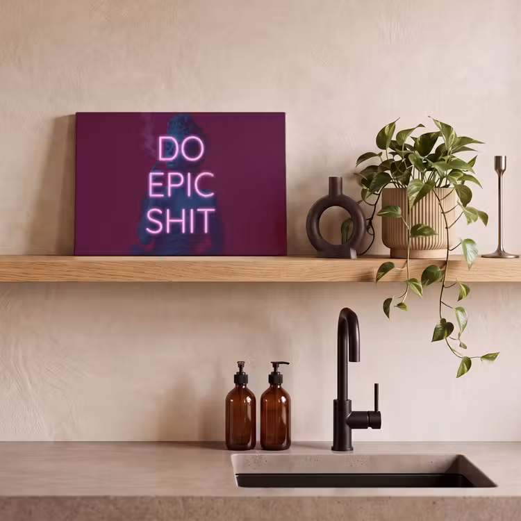 Canvas schilderij - Buste - Neon - LED - Letters — 3